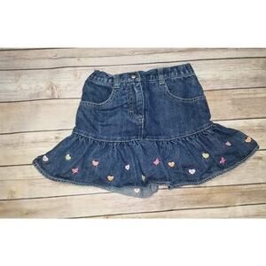 Gymboree PopStar Academy Argyle Heart Denim Skort Size 6